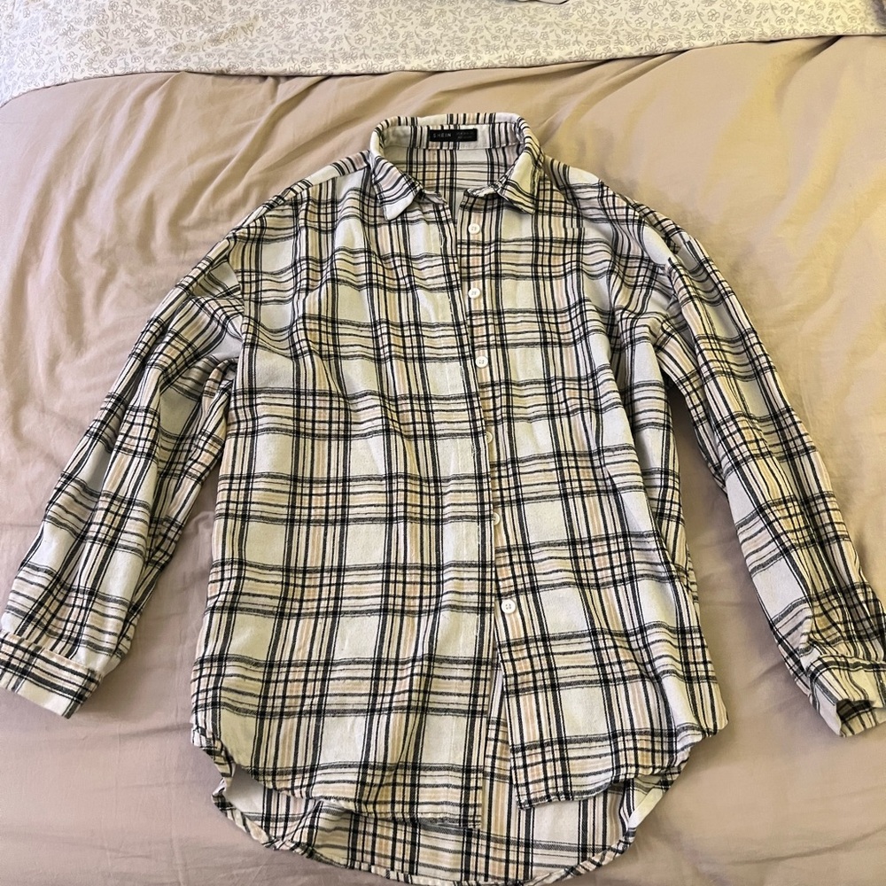 SHEIN Men's Checkered Shirt - Black and White